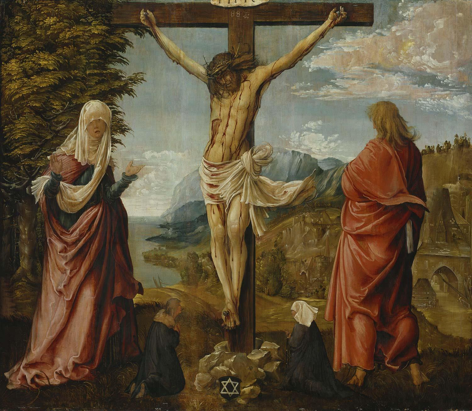 The Crucifixion with Maria and Johannes by Albrecht Altdorfer
