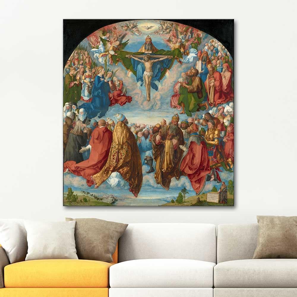 Albrecht Dürer Kutsal Üçlüye Tazim Kanvas Tablo