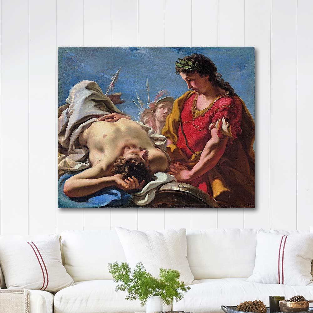 Alexander at the Corpse of the Dead Darius by Giovanni Antonio Pellegrini as Art Print