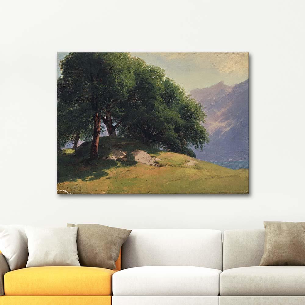 Alexandre Calame Ceviz Ağaçları Kanvas Tablo