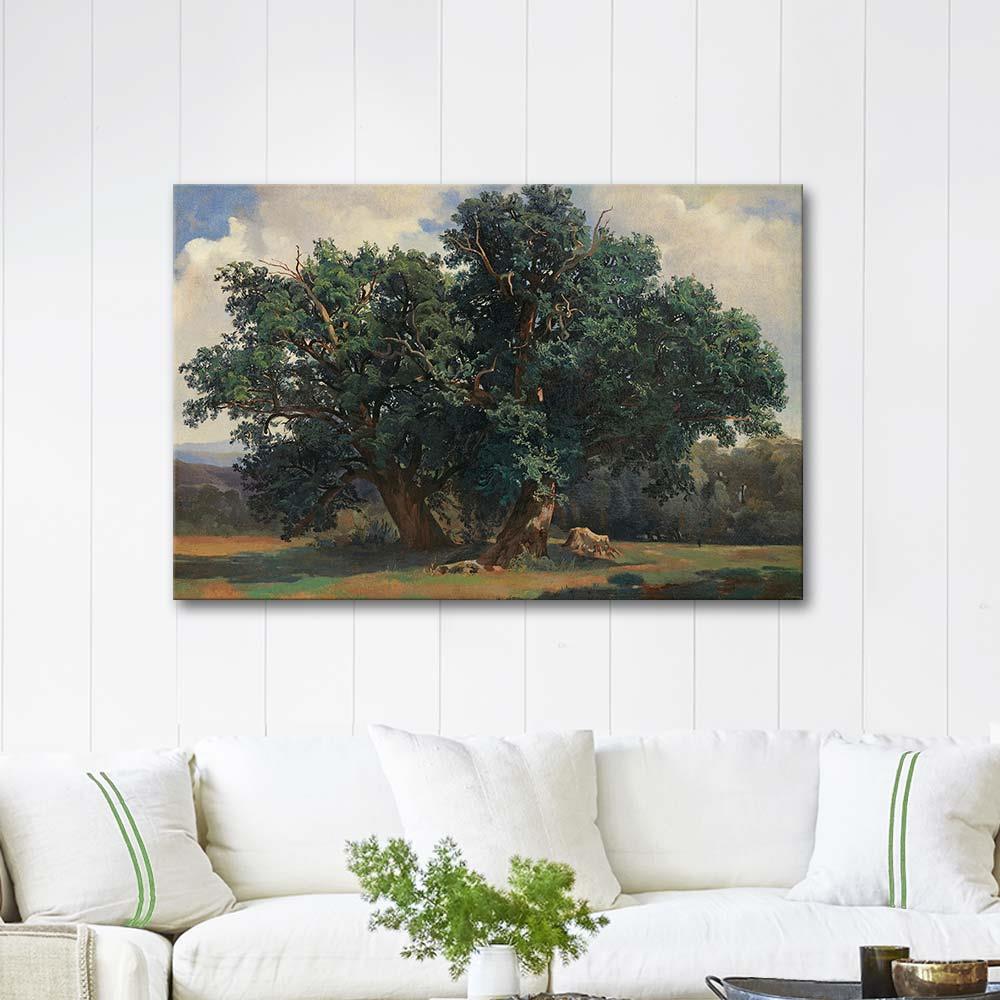 Alexandre Calame Landscape With Oak Trees Art Print
