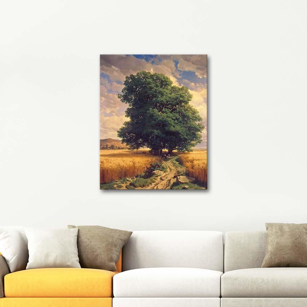 Alexandre Calame Meşe Ağacı Kanvas Tablo