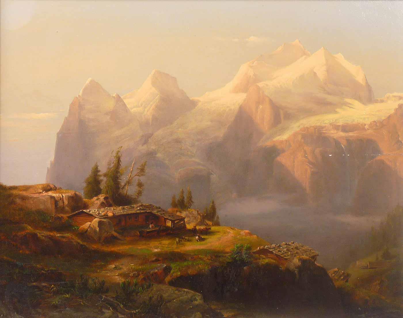 Alexandre Calame Dağlar Kanvas Tablo