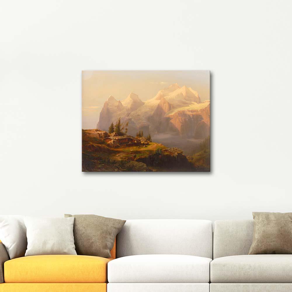 Alexandre Calame Dağlar Kanvas Tablo