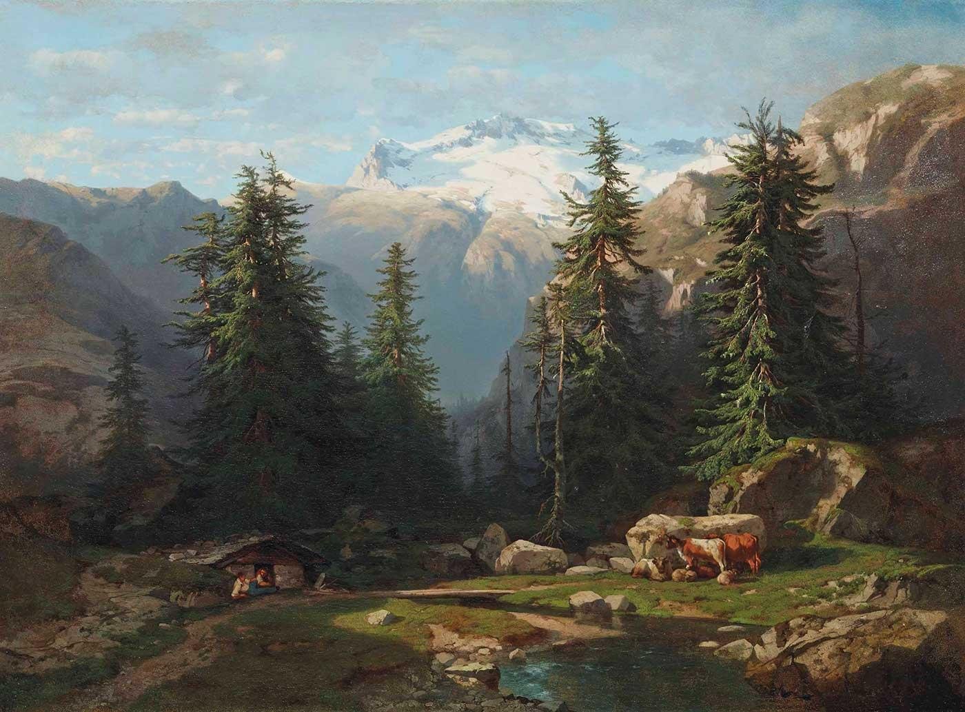 Alexandre Calame View taken at the Handeck Art Print