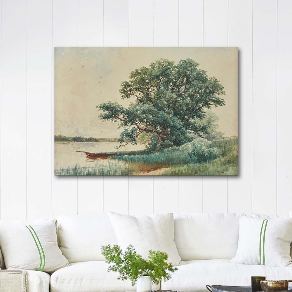 Alfred Thompson Bricher Punt on a River Art Print