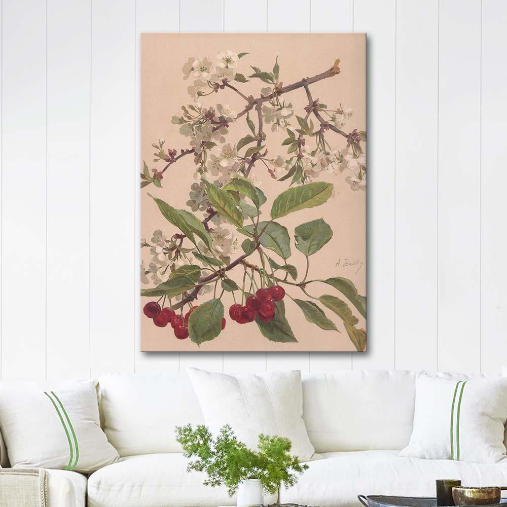 Alice Bailly Aquarelle d'une Branche de Cerisier Art Print