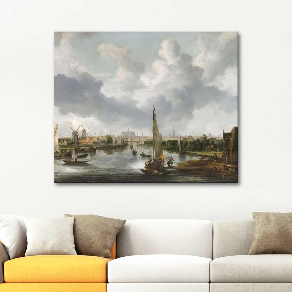 Allaert van Everdingen Boats in a Harbor Art Print
