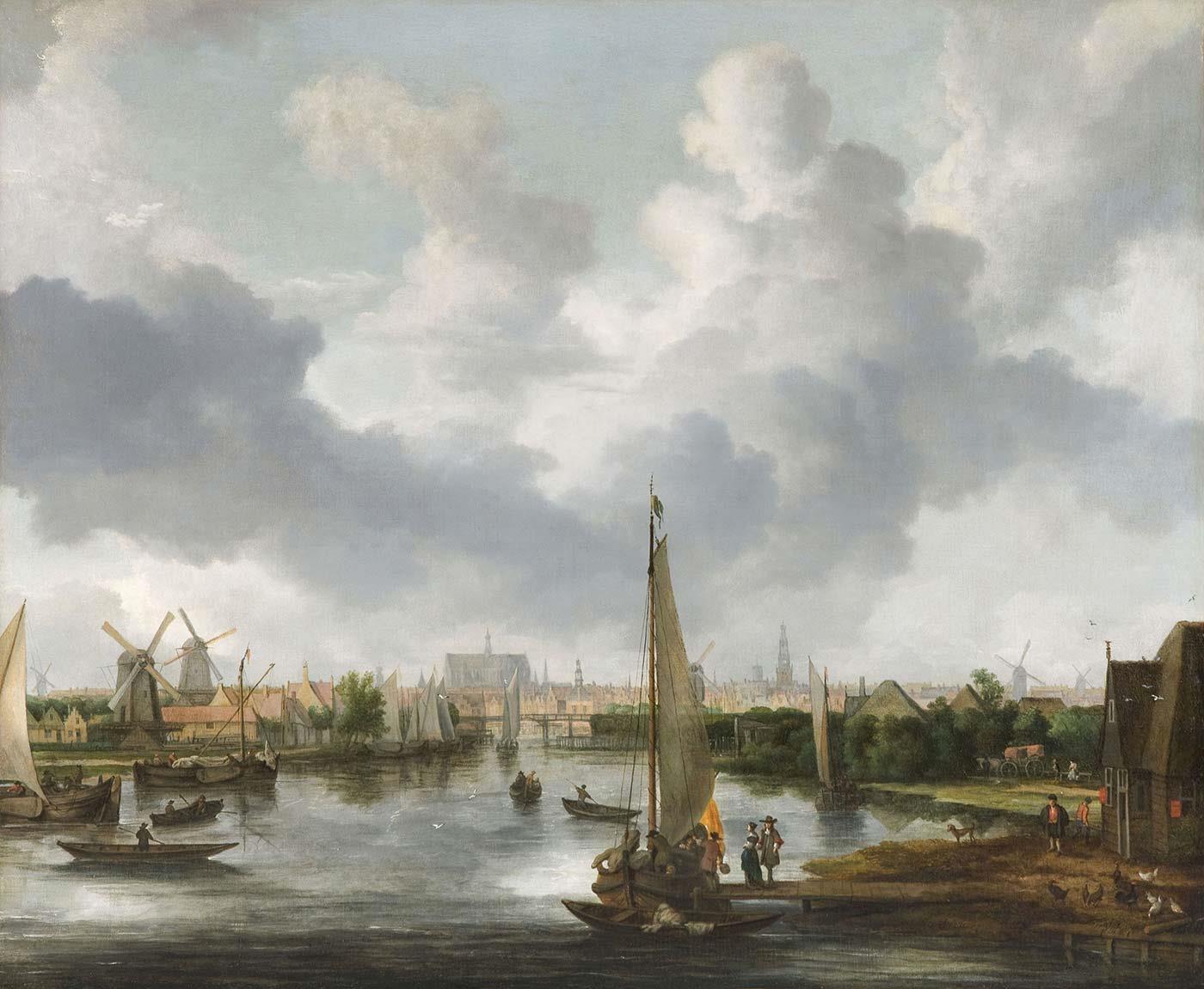 Boats in a Harbor by Allaert van Everdingen