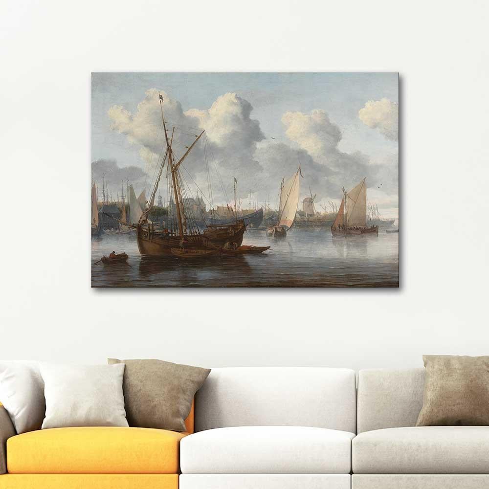 Allaert van Everdingen Fishing Boats in a Harbor Art Print