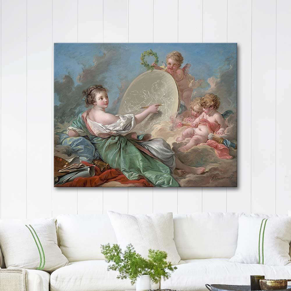 François Boucher Resim Alegorisi Kanvas Tablo