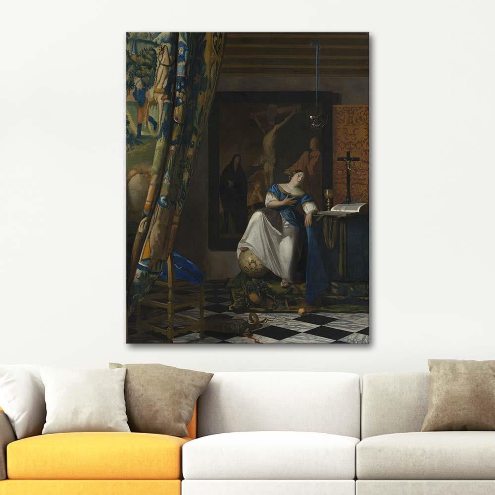 Johannes Vermeer Katolik İnancı Alegorisi Kanvas Tablo