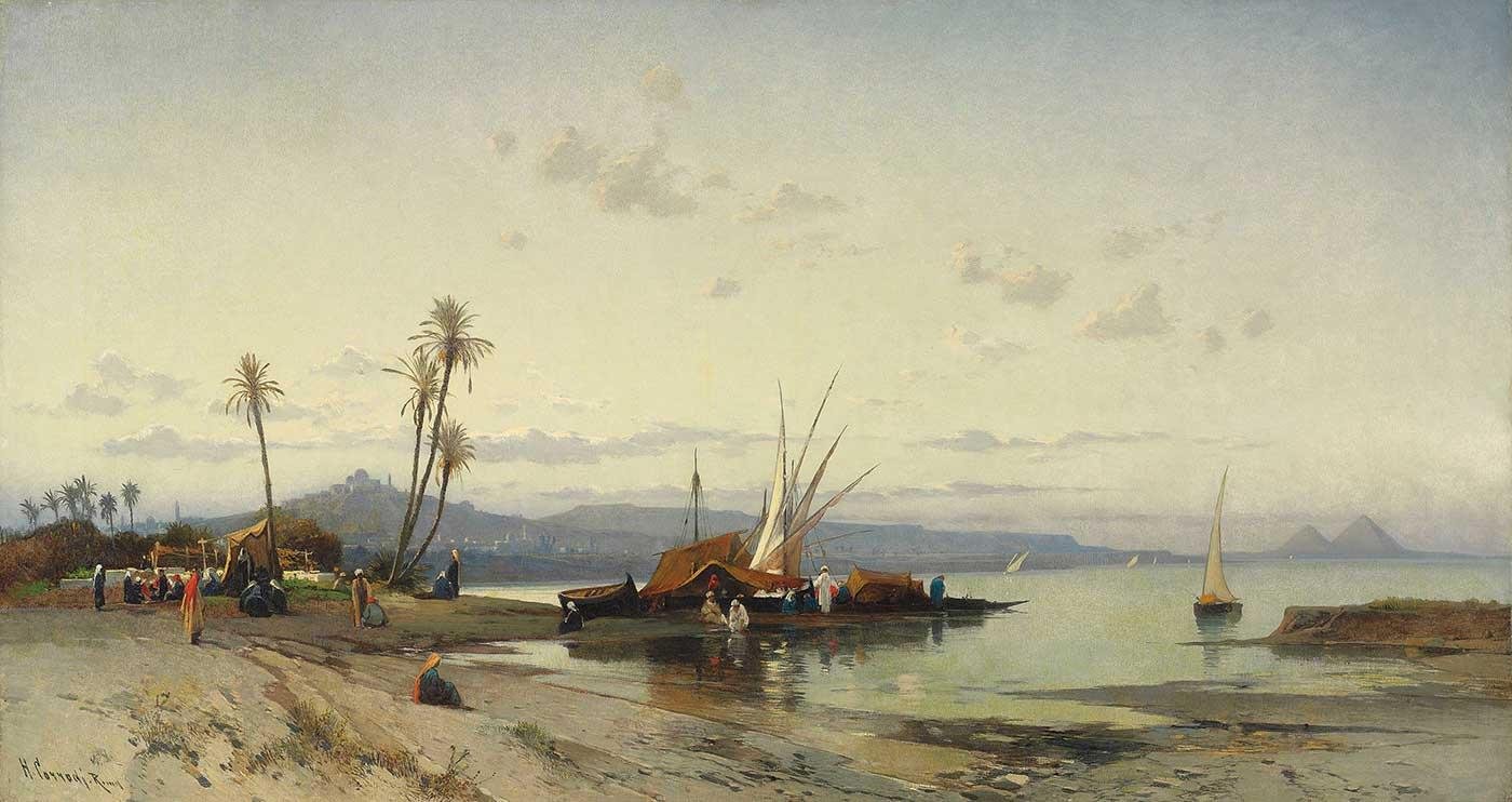 Hermann David Salomon Corrodi Nil Nehri Boyunca Kanvas Tablo