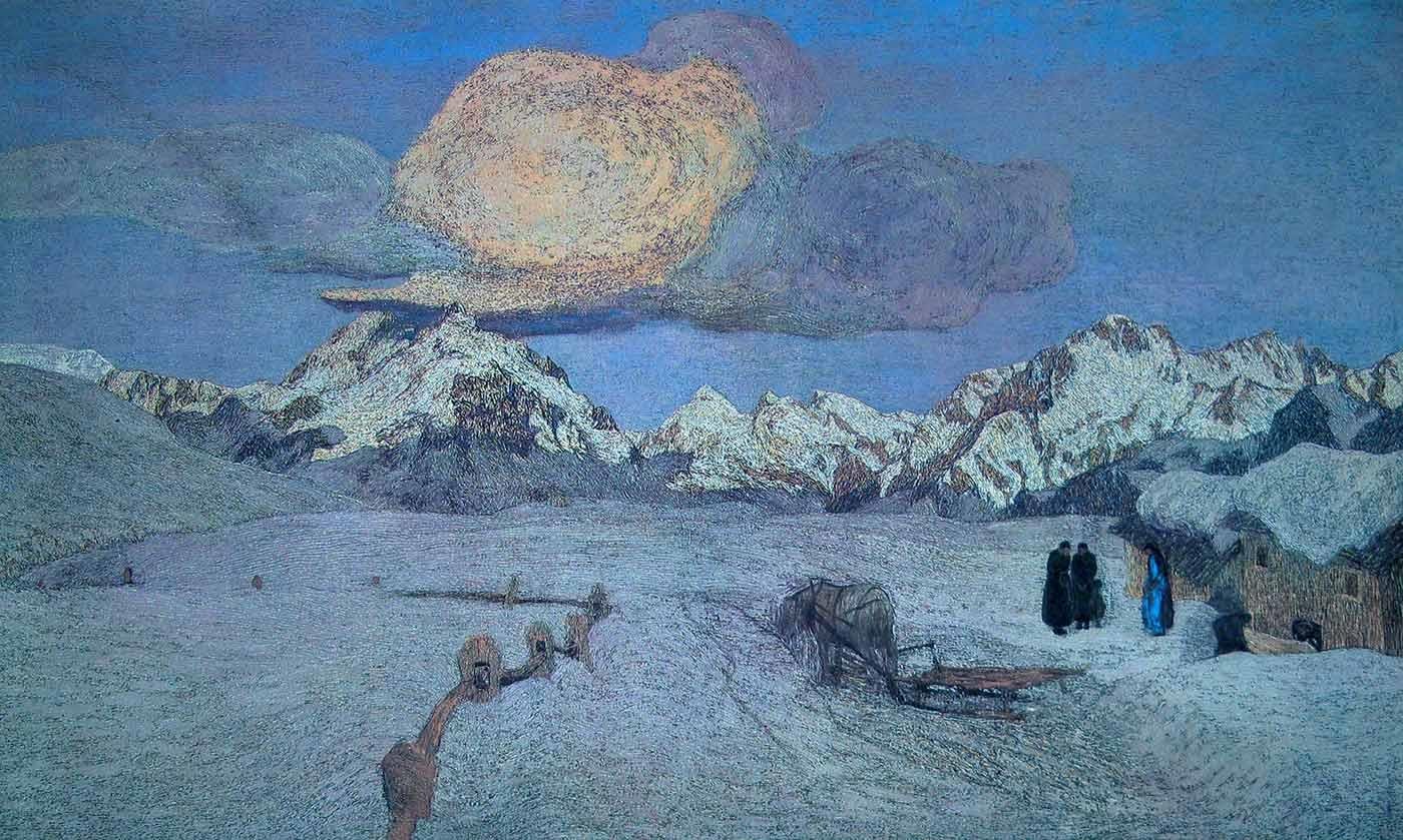 Alpine Triptych Death by Giovanni Segantini