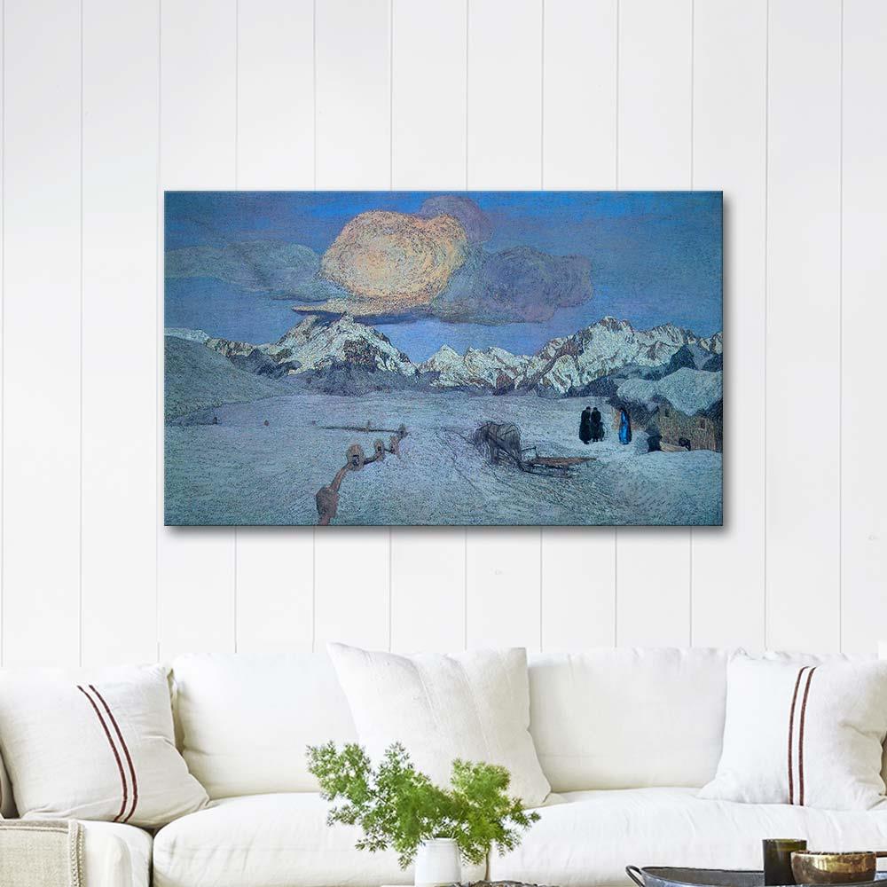 Alpine Triptych Death by Giovanni Segantini as Art Print