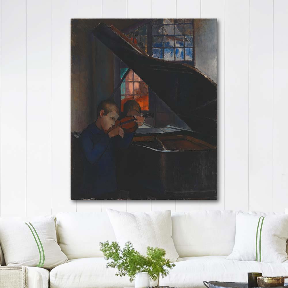 Alvar Cawen By The Grand Piano Art Print