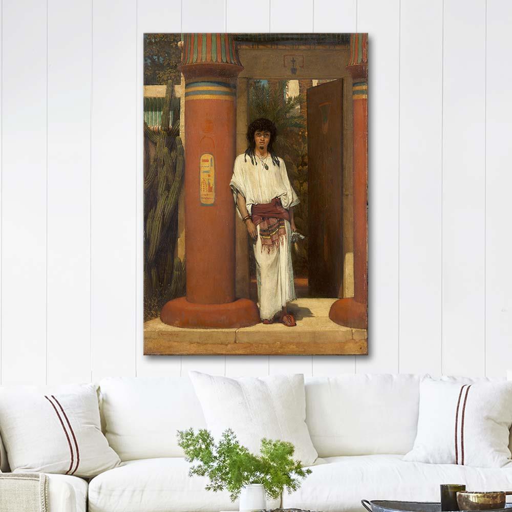 Sir Lawrence Alma-Tadema Kapı Önünde Bir Mısırlı Kanvas Tablo