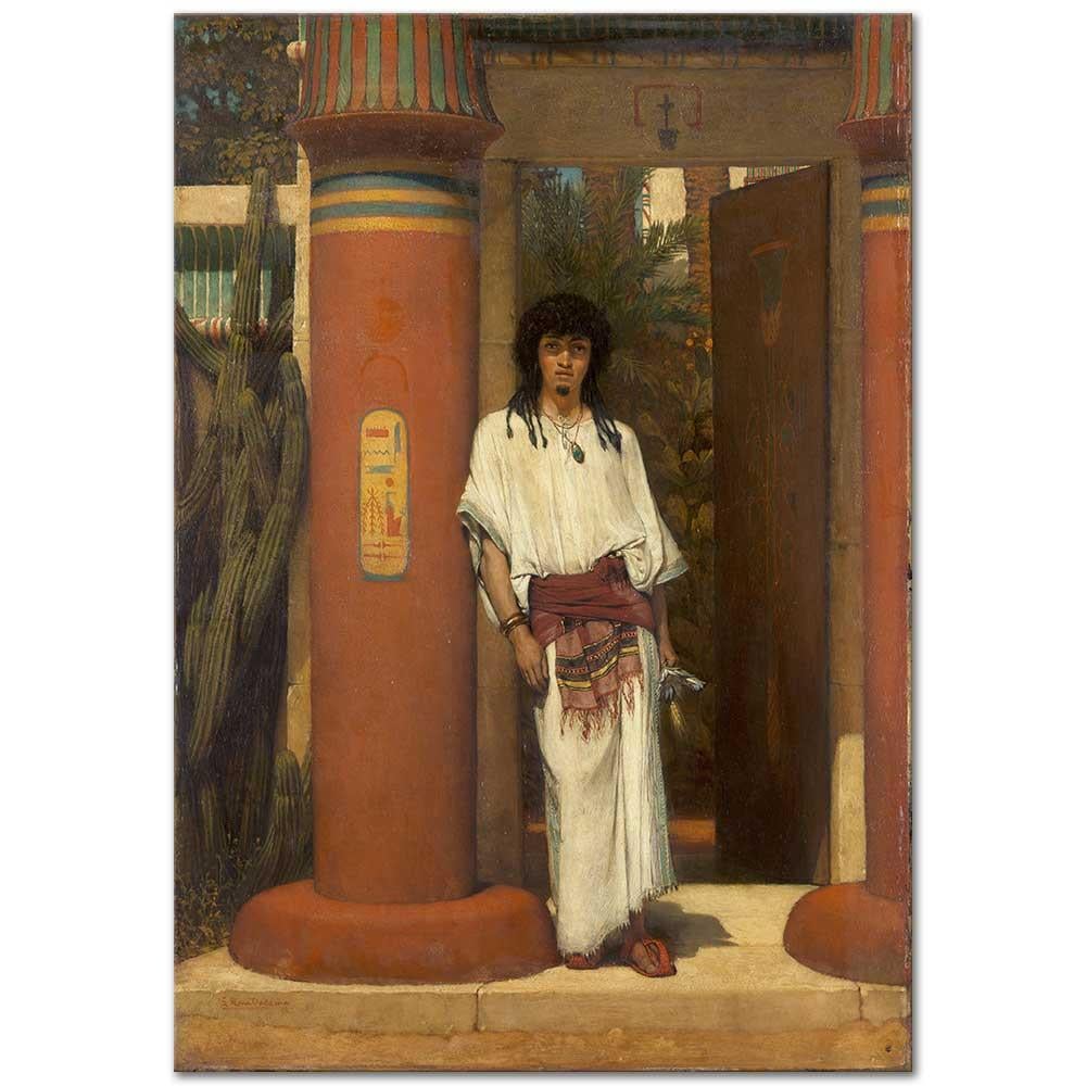Sir Lawrence Alma-Tadema Kapı Önünde Bir Mısırlı Kanvas Tablo