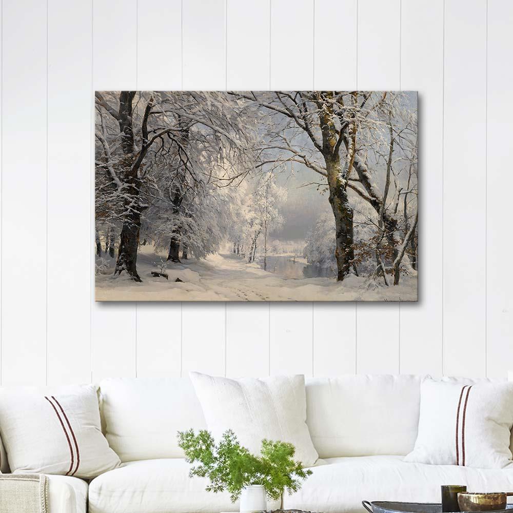 Anders Andersen-Lundby Ormanda Kış Kanvas Tablo