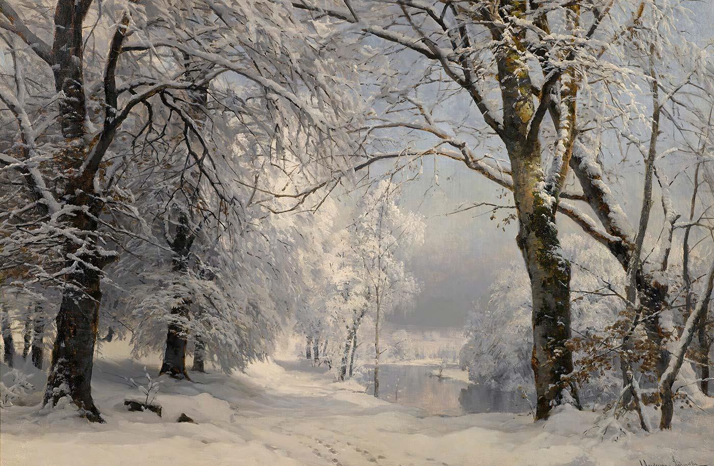 Anders Andersen-Lundby Ormanda Kış Kanvas Tablo