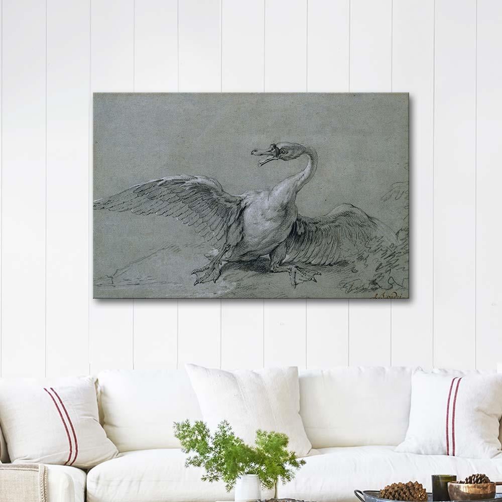 Jean-Baptiste Oudry Kızgın Kuğu Kanvas Tablo