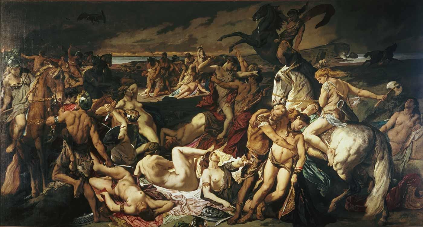 Anselm Feuerbach Amazon Baskın Kanvas Tablo
