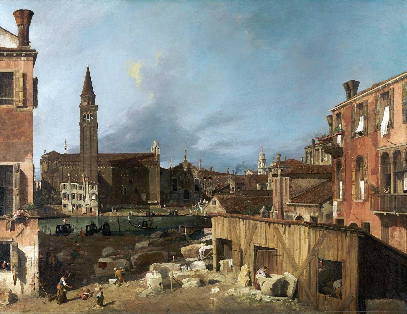Antonio Canaletto The Stonemason's Yard Art Print