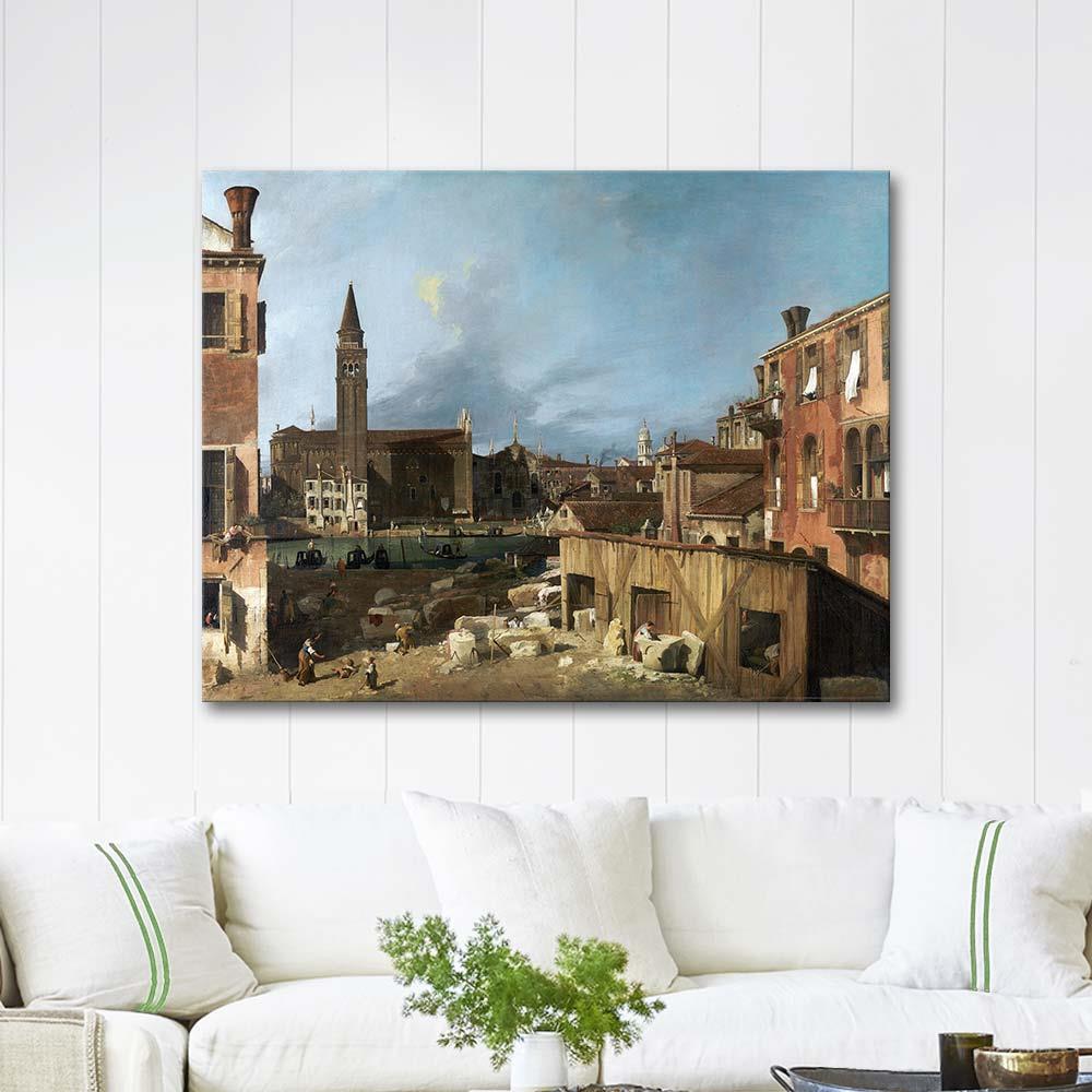 Antonio Canaletto The Stonemason's Yard Art Print