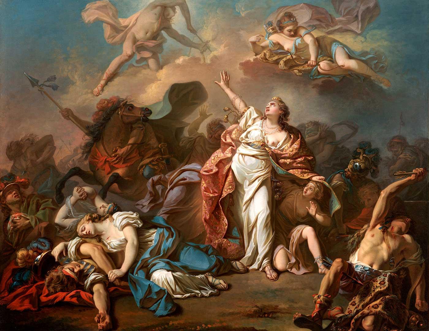 Apollo And Diana Attacking The Children Of Niobe by Jacques Louis David