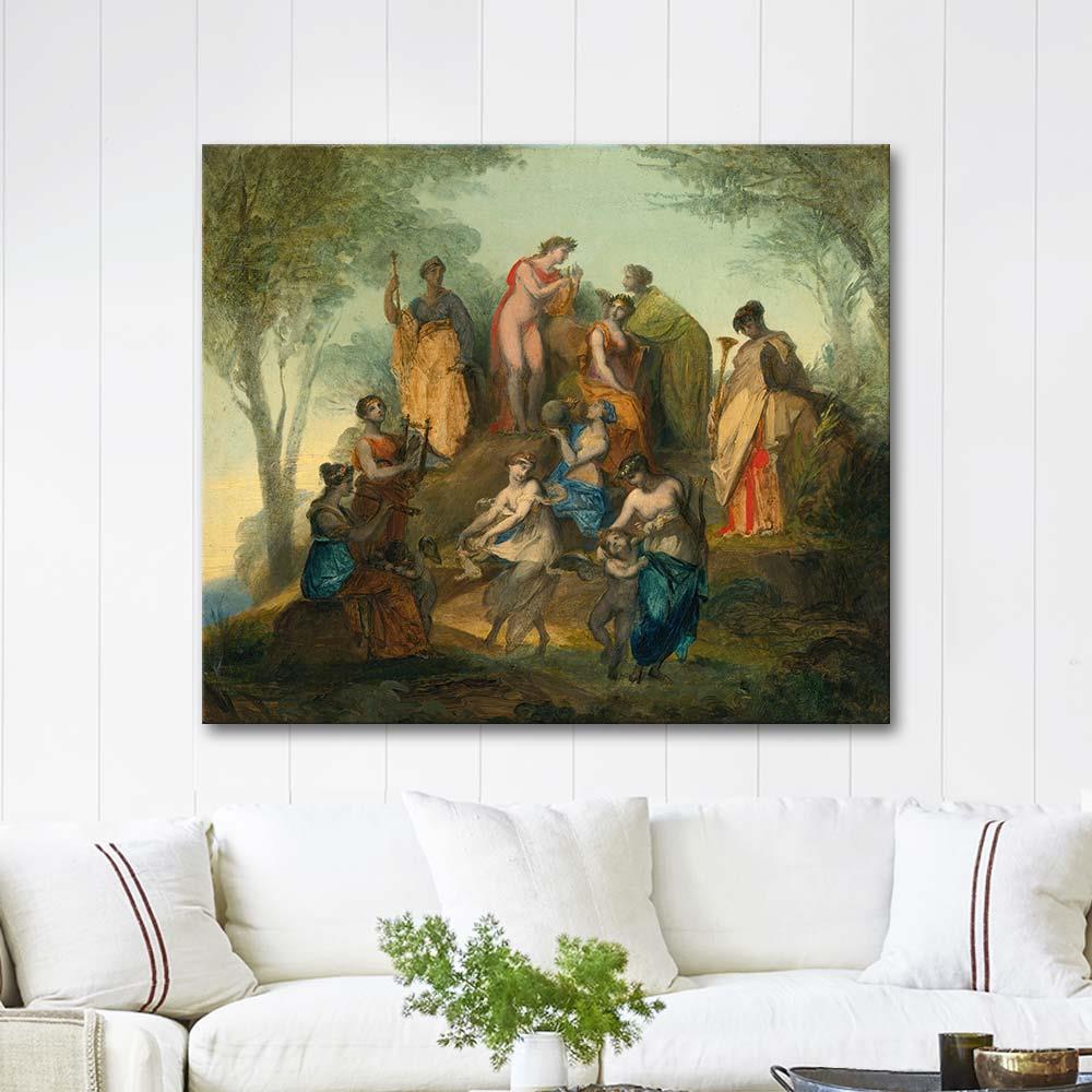 Pierre-Paul Prud'hon Apollo ve Dokuz Muse Parnassus Dağında Kanvas Tablo