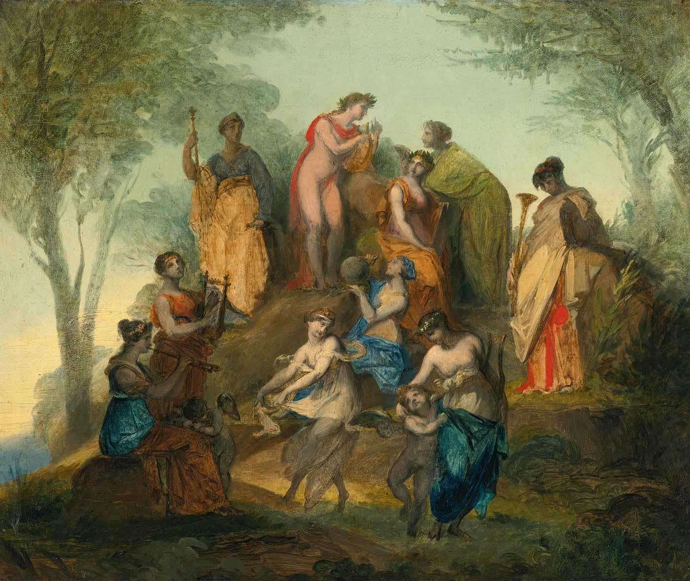 Pierre-Paul Prud'hon Apollo ve Dokuz Muse Parnassus Dağında Kanvas Tablo