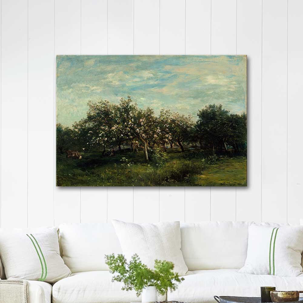 Charles François Daubigny Elma Çiçekleri Kanvas Tablo