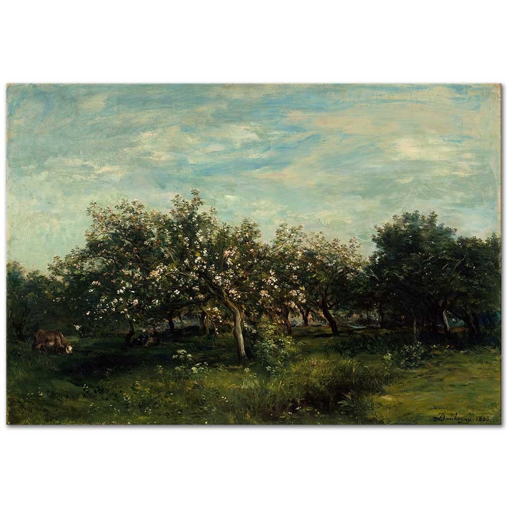 Charles François Daubigny Elma Çiçekleri Kanvas Tablo