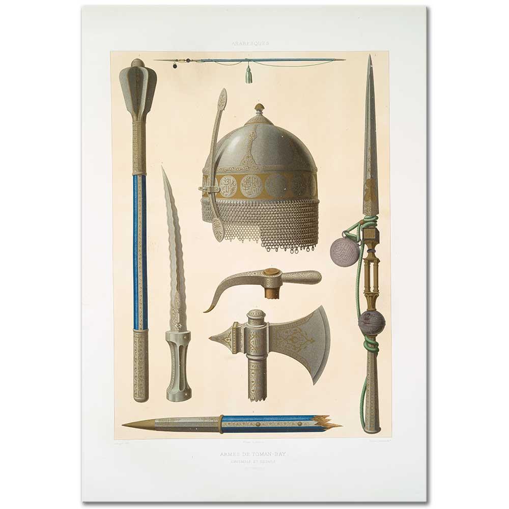 Emile Prisse d'Avennes Arabesk Toman Silahları Kanvas Tablo