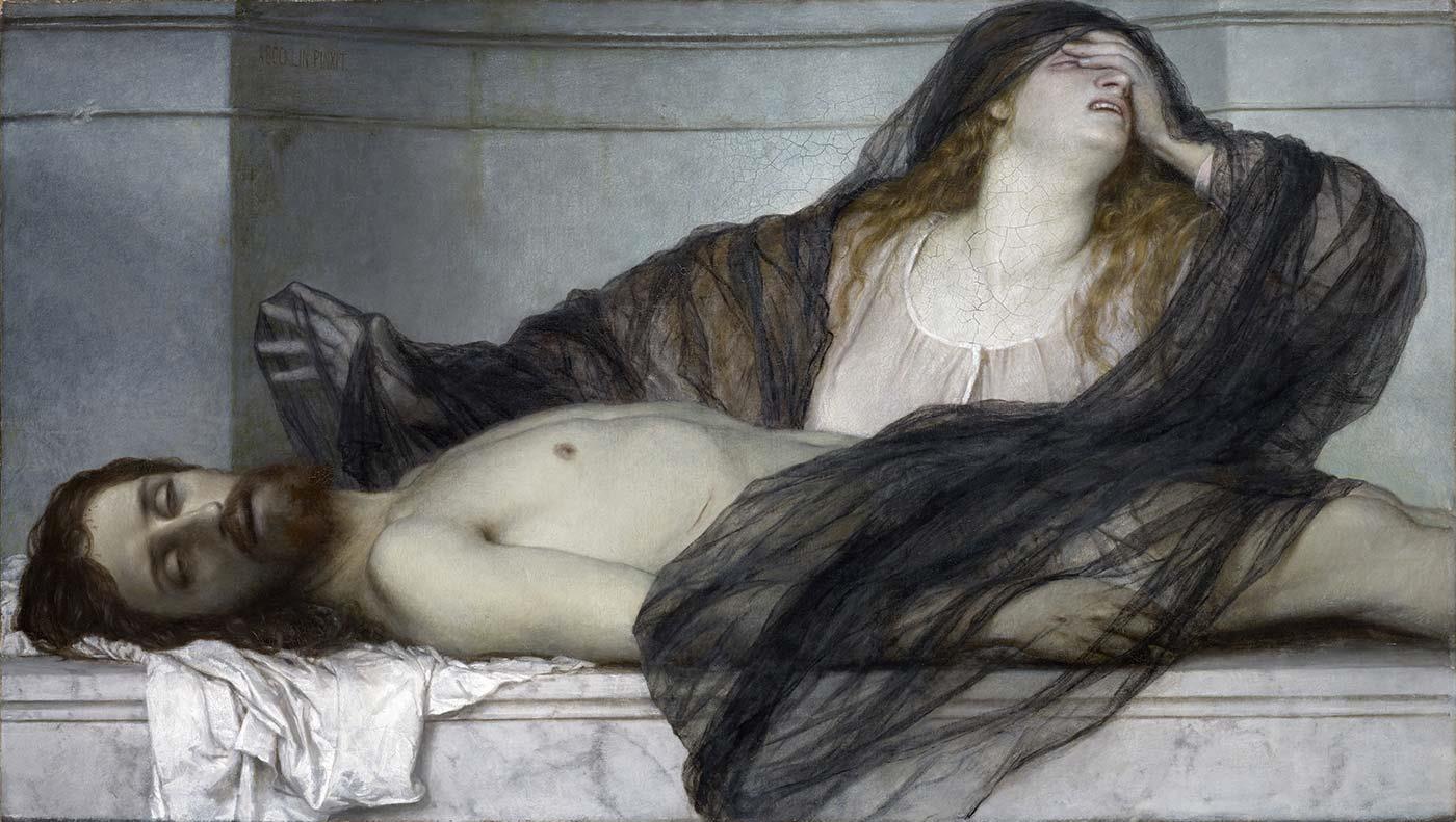 Arnold Böcklin Magdalene Grieving over the Body of Christ Art Print