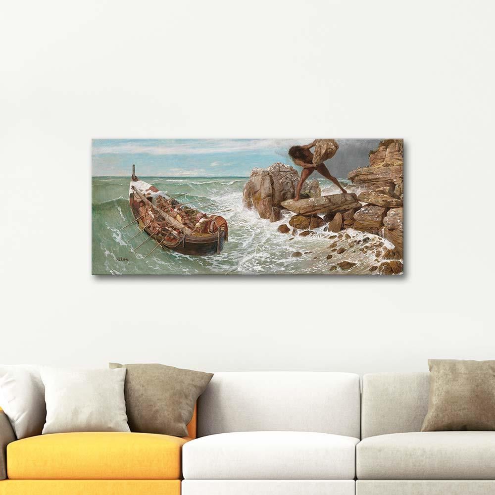Arnold Böcklin Odysseus ve Polyphemus Kanvas Tablo