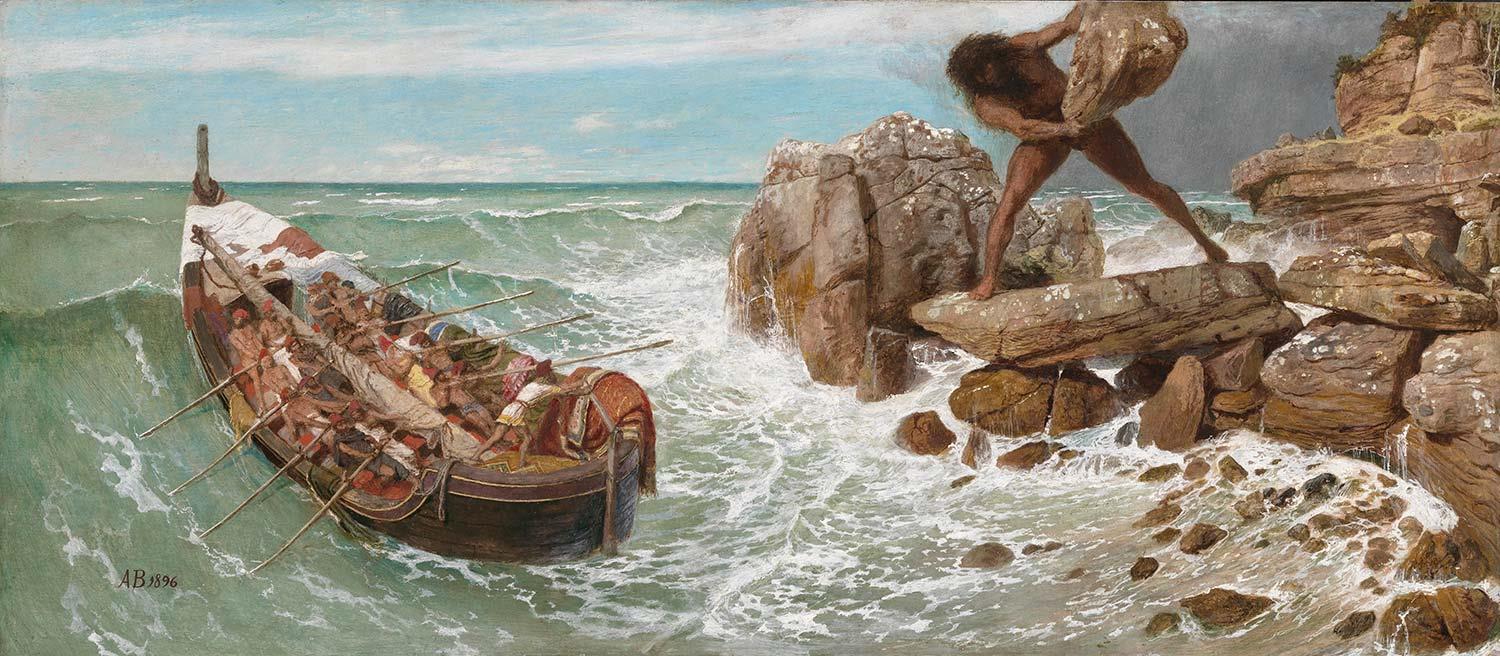 Arnold Böcklin Odysseus ve Polyphemus Kanvas Tablo
