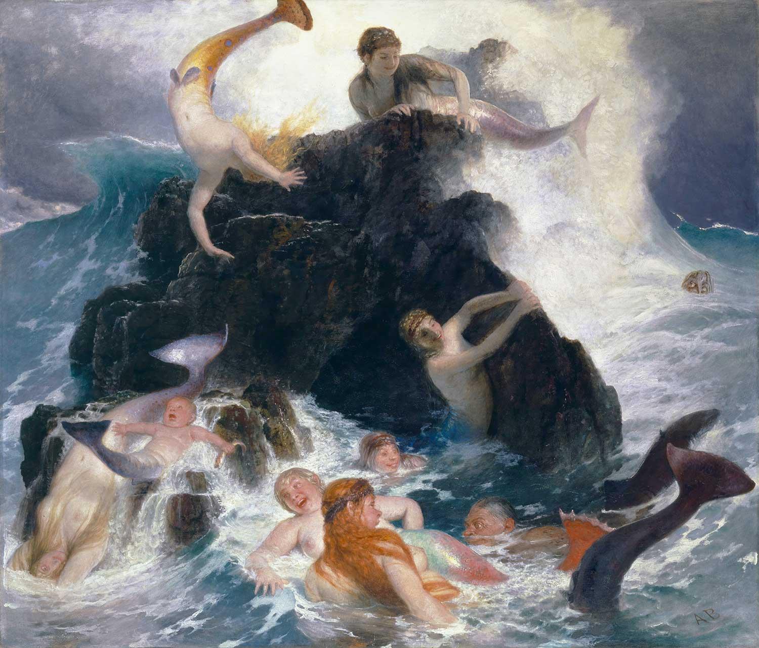 Arnold Böcklin Nereidlerin Oyunu Kanvas Tablo