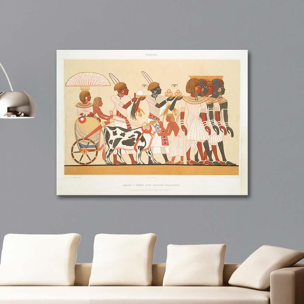 Emile Prisse d'Avennes Etiyopyalı bir Prensesin Teb'e Gelişi Kanvas Tablo