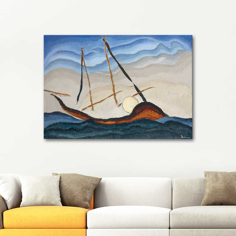 Arthur Dove Boat Going Through Inlet Art Print