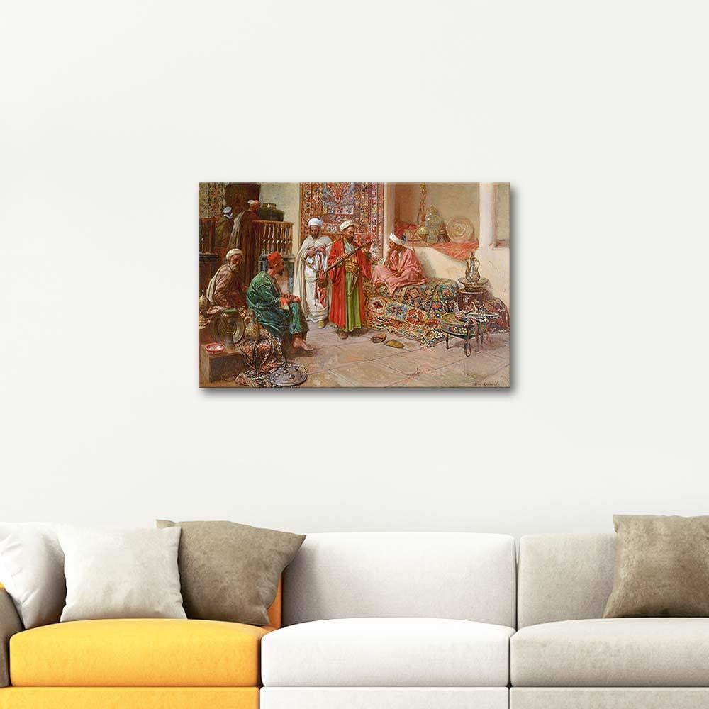 At the Bazaar by Jean Joseph Benjamin Constant as Art Print