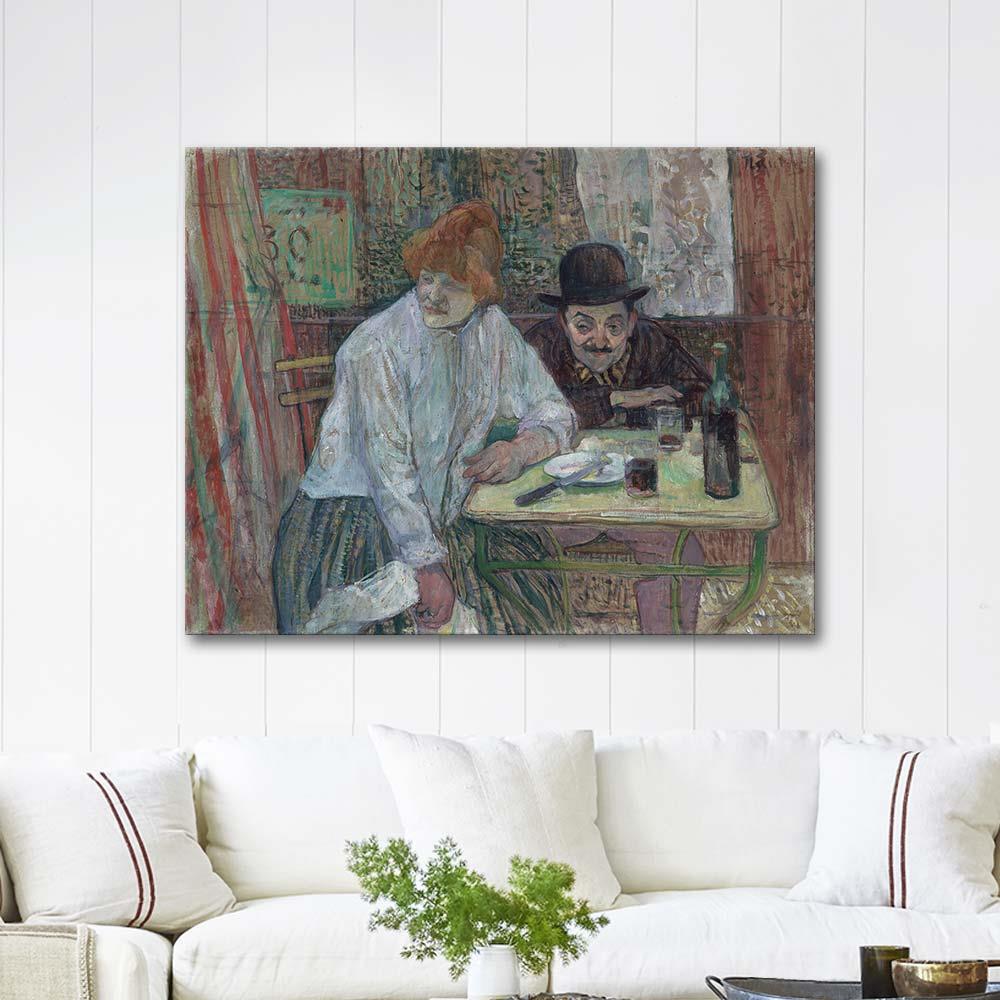 At the Café La Mie by Henri de Toulouse-Lautrec as Art Print