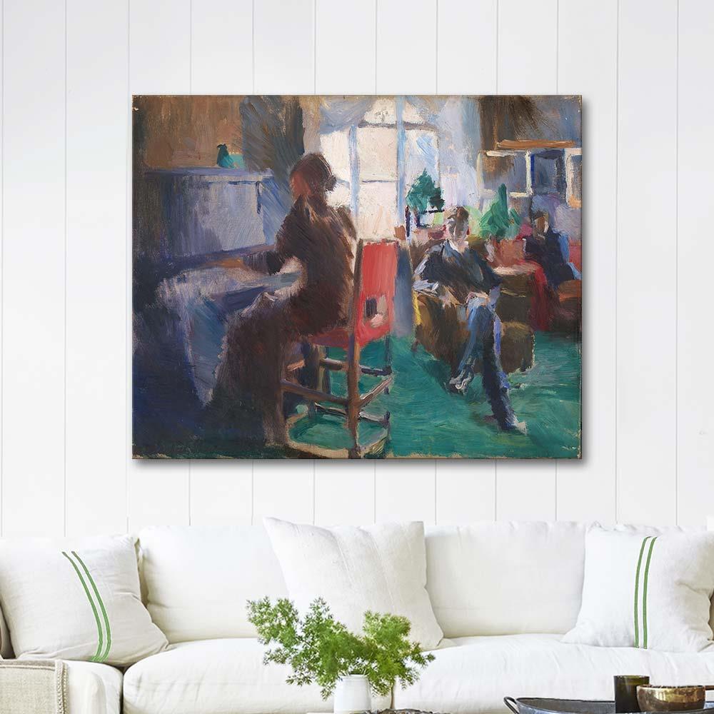 Harriet Backer Piyano Başında Kanvas Tablo