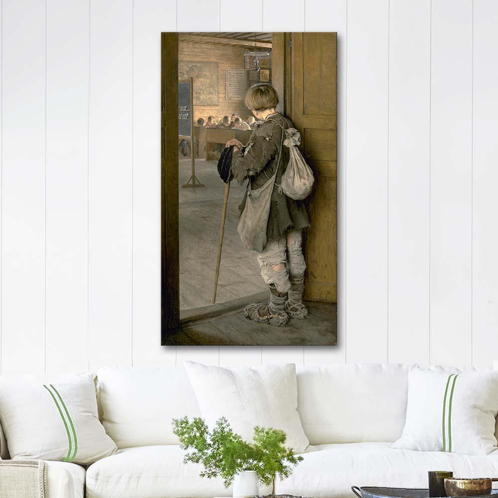 At the School Door by Nikolay Bogdanov-Belsky as Art Print