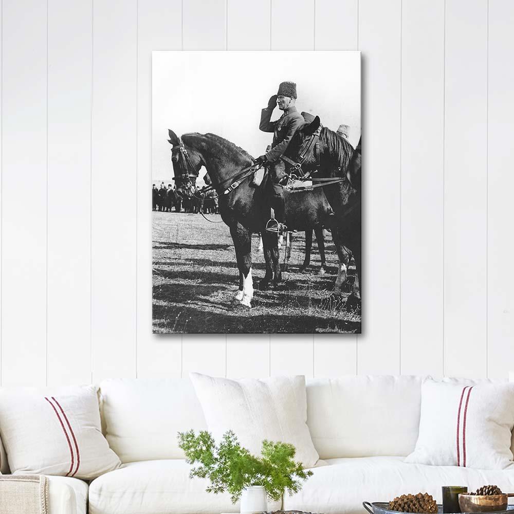Atatürk Reviewing Units on Maneuver Art Print
