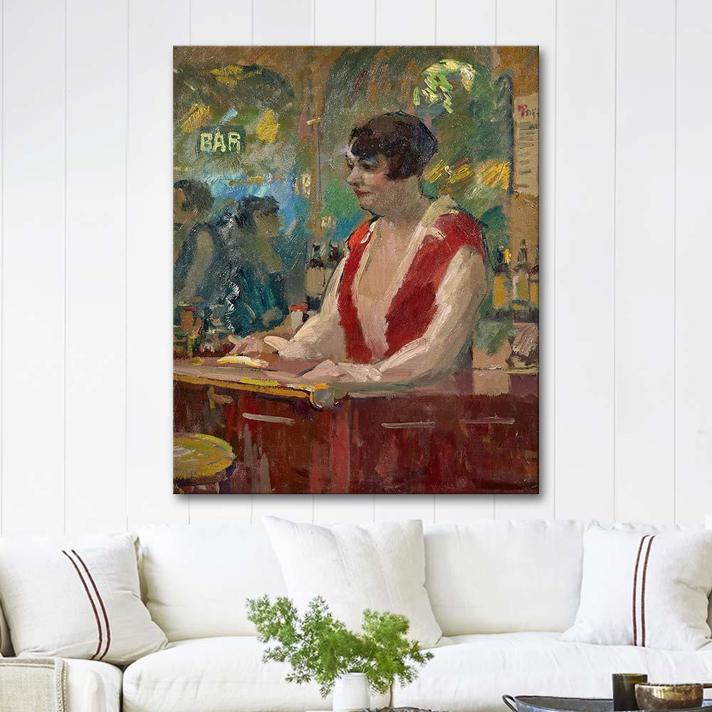Au Bar by Elie Anatole Pavil as Art Print