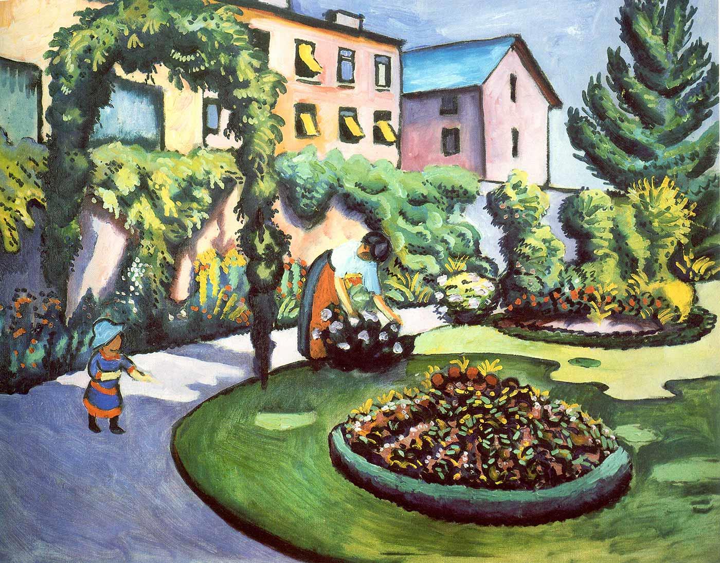 August Macke Bahçede Kanvas Tablo