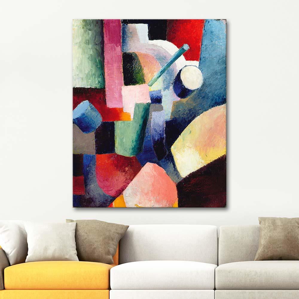 August Macke Formların Renkli Kompozisyonu Kanvas Tablo