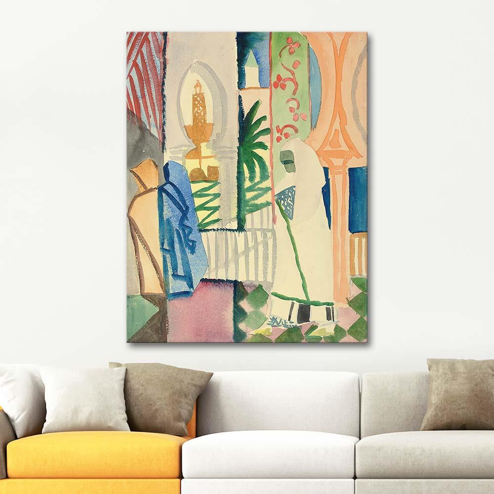 August Macke Cami Avlusunda Kanvas Tablo