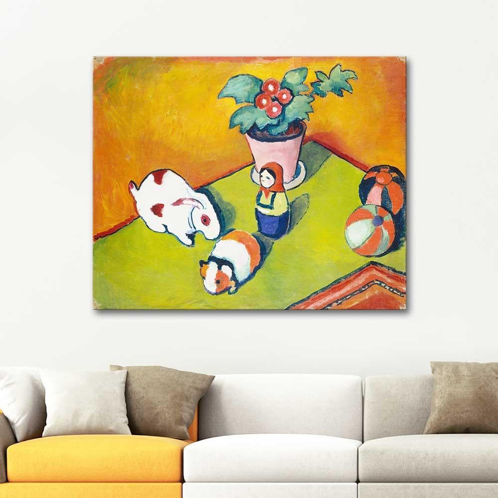 August Macke Küçük Walter'in Oyuncakları Kanvas Tablo